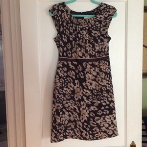 Pert ruched neck cap sleeve dress